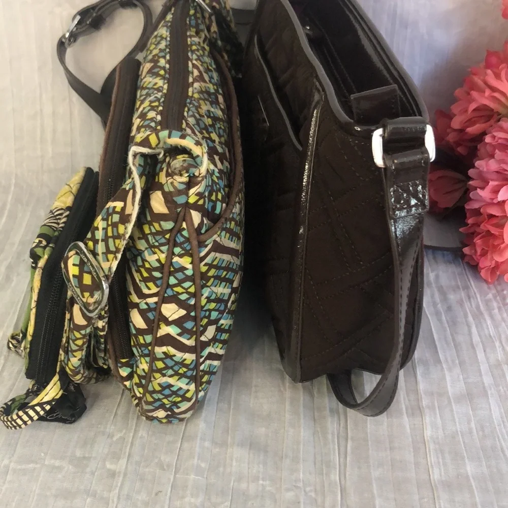VERA BRADLEY Expresso shoulder bag La Neon Rose wristlet Rain Forest crossbody